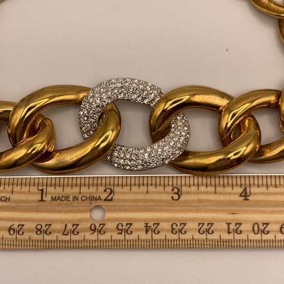 Vintage chunky chain with crystal link KJL 1980-86 - Picture 6 of 9